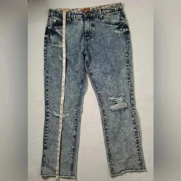NWT POL Y2K Distressed MidRise Ripped Straight Leg Jeans SzM W27 - Picture 8 of 10